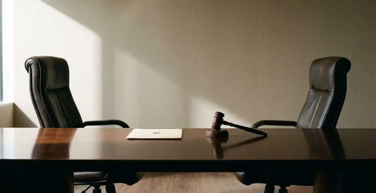 Espace de consultation juridique confidentiel avec ambiance professionnelle apaisée