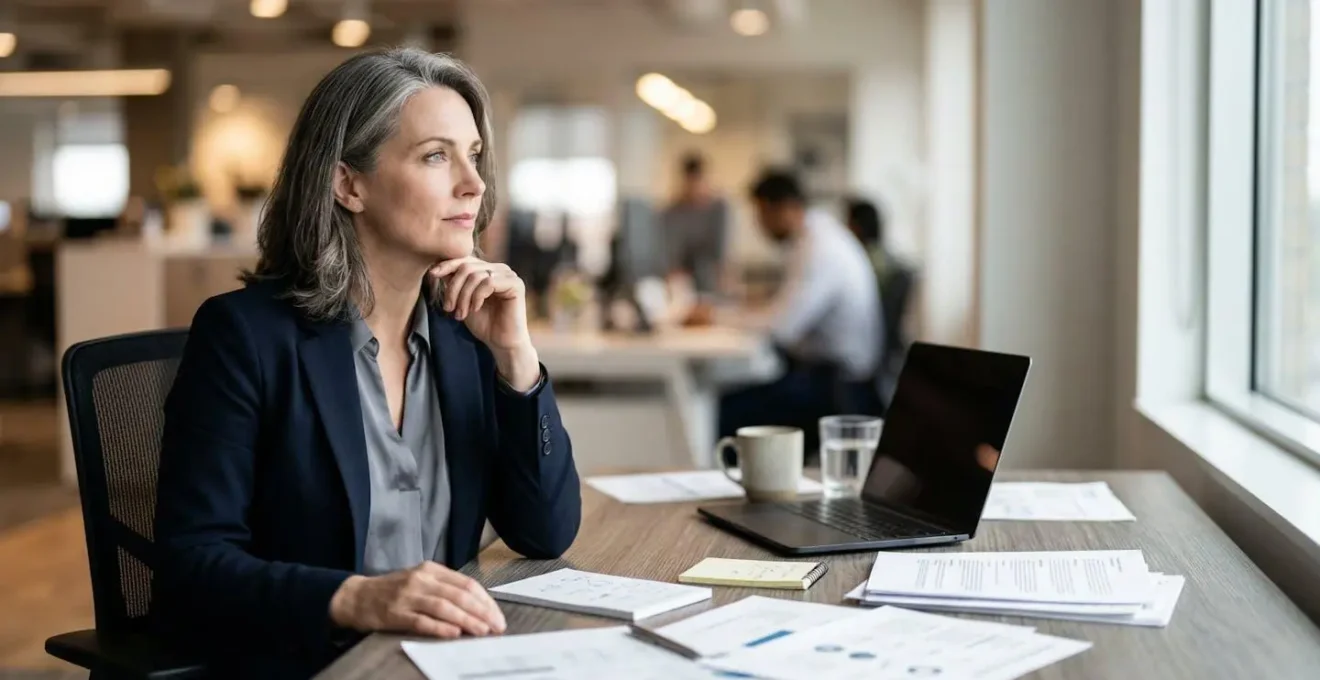 Portrait d'un dirigeant en pleine réflexion stratégique lors d'une séance de planification
