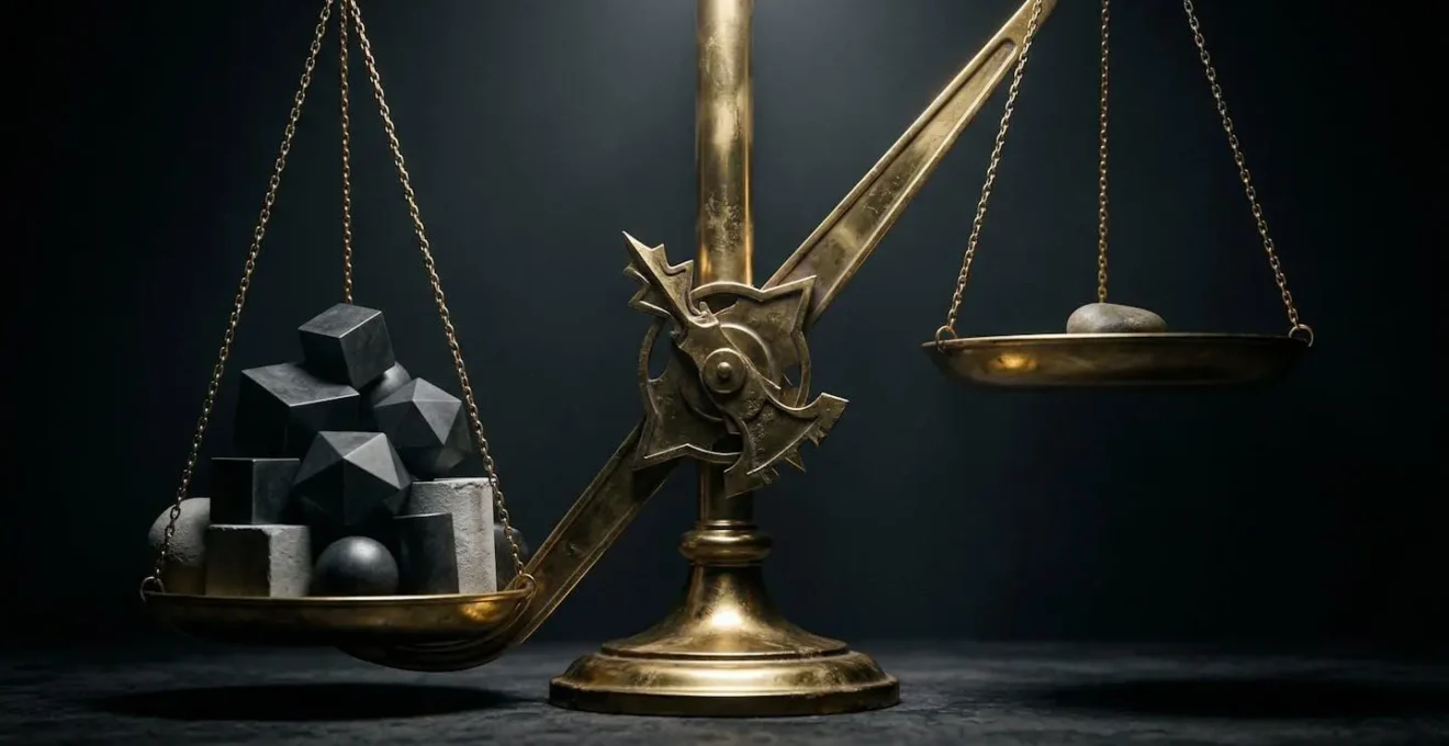 Balance déséquilibrée symbolisant le risque de sous-évaluation en assurance